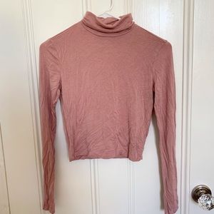 F21 baby pink cropped turtleneck